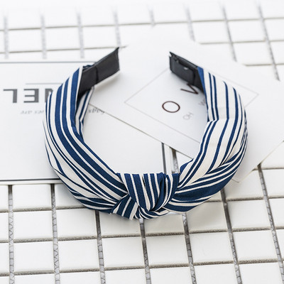 Nasmiješeno lice Traka za kosu s čvorovima Traka za glavu s točkicama za žene Djevojke Proljeće Prugasta karirana cvjetna traka za kosu Modni dodaci za kosu