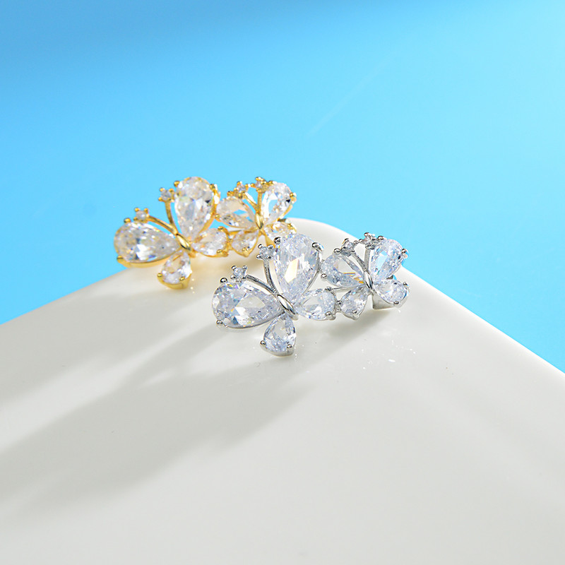 CINDY XIANG Broșe Fluture Mici Cubic Zirconia Pentru Femei Pin Guler Bijuterii Insecte 2 Culori Disponibile Material Cupru