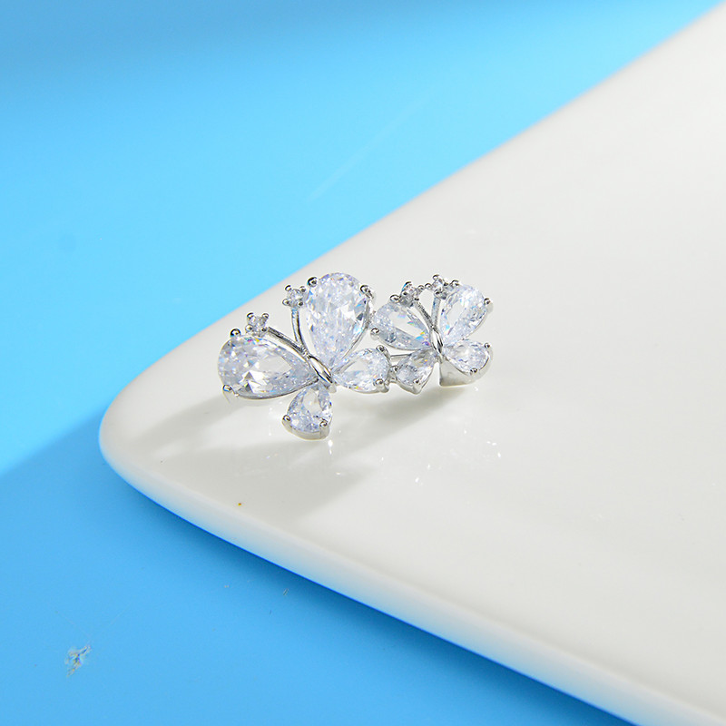 CINDY XIANG Broșe Fluture Mici Cubic Zirconia Pentru Femei Pin Guler Bijuterii Insecte 2 Culori Disponibile Material Cupru