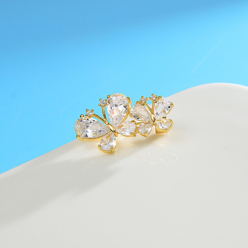 CINDY XIANG Broșe Fluture Mici Cubic Zirconia Pentru Femei Pin Guler Bijuterii Insecte 2 Culori Disponibile Material Cupru
