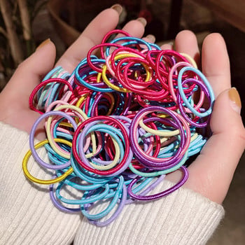 100 τεμ/τσάντα Κορίτσια Scrunchies Elastic Hair Band Αλογοουρά Αξεσουάρ μαλλιών για Γυναικεία Δαχτυλίδι Μαλλιά Δαχτυλίδι Σχοινί Κορδόνια κεφαλής