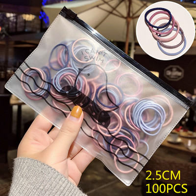 100kom/vreći Gumice za djevojčice Elastična gumica za kosu Držač za rep Dodaci za kosu Ženska kravata Obruč za kosu Uže Pokrivala za glavu Trake