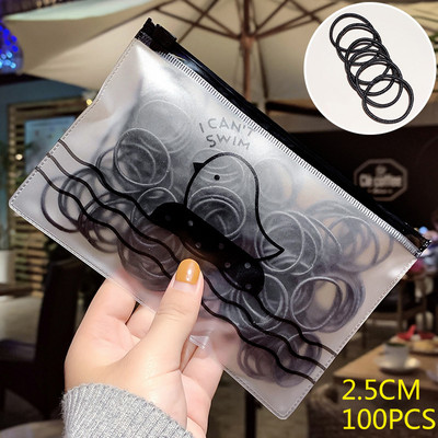 100kom/vreći Gumice za djevojčice Elastična gumica za kosu Držač za rep Dodaci za kosu Ženska kravata Obruč za kosu Uže Pokrivala za glavu Trake
