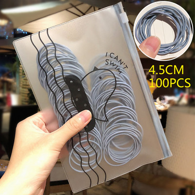 100kom/vreći Gumice za djevojčice Elastična gumica za kosu Držač za rep Dodaci za kosu Ženska kravata Obruč za kosu Uže Pokrivala za glavu Trake