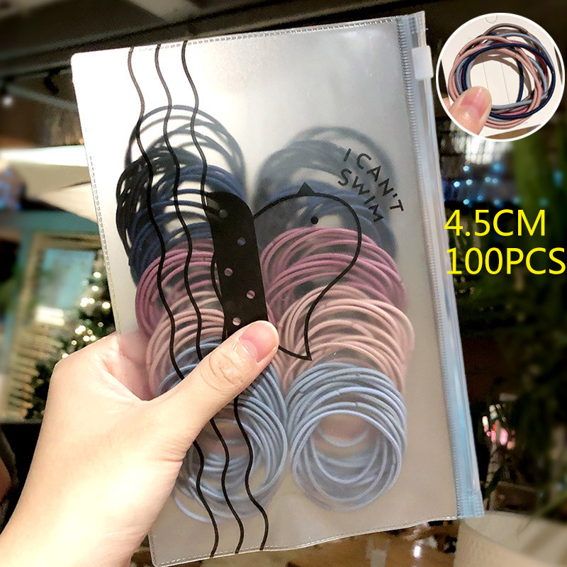 100kom/vreći Gumice za djevojčice Elastična gumica za kosu Držač za rep Dodaci za kosu Ženska kravata Obruč za kosu Uže Pokrivala za glavu Trake