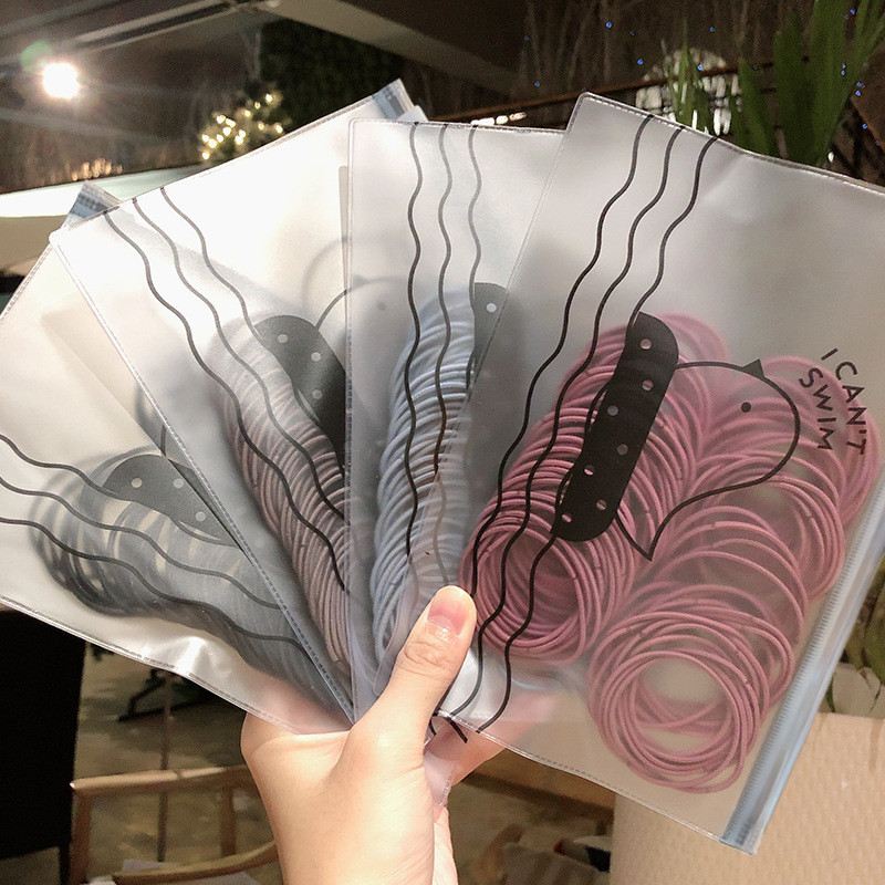 100kom/vreći Gumice za djevojčice Elastična gumica za kosu Držač za rep Dodaci za kosu Ženska kravata Obruč za kosu Uže Pokrivala za glavu Trake