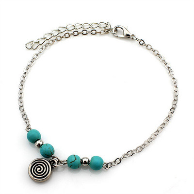 Bohemian Beach Tirkizne narukvice za gležnjeve za žene Ljupke Fatima ruke/drvo/križ privjesak Narukvice za gležnjeve Djevojačke noge Lanac Accesoires