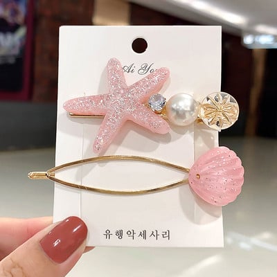 2 τμχ/σετ Κλιπ μαλλιών αστερίας Χρυσό μαργαριτάρι φουρκέτες Κλιπ Barrette Χαριτωμένα κλιπ κεφαλής Καρφίτσες λαβές μαλλιών Αξεσουάρ μαλλιών για γυναίκες