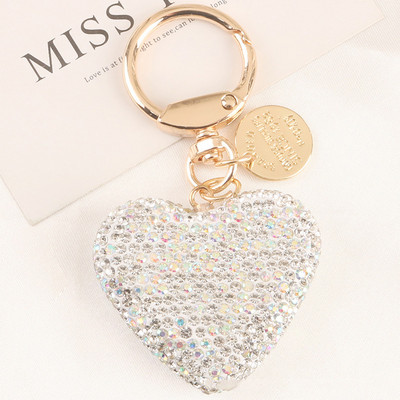 1 buc breloc cu bile rotundă de cristal pentru femeie, elegant, portabil, cu stras din piele, cu șnur, breloc pentru geantă, pandantiv, inel pentru chei pentru mașină