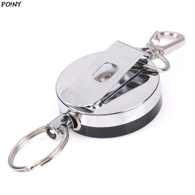 Retractable Pull Key Ring Chain Reel ID Lanyard Name Tag Card Badge Holder Reel Extendable Belt Key Ring Clip