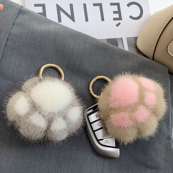 Γυναικεία Νέα γάτα Claw Faux Fur Chain Key Chan Charm Μόδα βελούδινα αρκουδάκι πόδι τσάντα μπρελόκ αυτοκινήτου Κρεμαστό κόσμημα για πάρτι