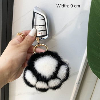 Γυναικεία Νέα γάτα Claw Faux Fur Chain Key Chan Charm Μόδα βελούδινα αρκουδάκι πόδι τσάντα μπρελόκ αυτοκινήτου Κρεμαστό κόσμημα για πάρτι