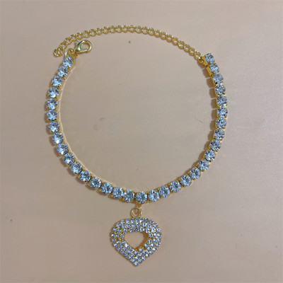 2023 noua moda de culoare argintie elastica 1 randuri bratara glezna lant glezna strasuri bijuterii pentru picioare cristal sandale accesorii