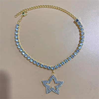 2023 noua moda de culoare argintie elastica 1 randuri bratara glezna lant glezna strasuri bijuterii pentru picioare cristal sandale accesorii