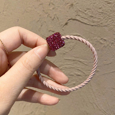 Svjetlucavi vještački dijamant Uže za kosu Dodaci za kosu za žene Djevojke Kravate Škrutle Držač Ins Ring Jednostavne gumene elastične trake za kosu
