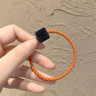 Svjetlucavi vještački dijamant Uže za kosu Dodaci za kosu za žene Djevojke Kravate Škrutle Držač Ins Ring Jednostavne gumene elastične trake za kosu