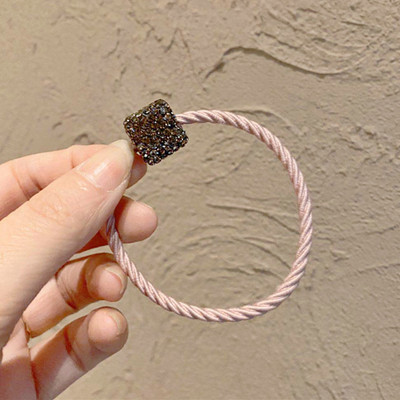 Svjetlucavi vještački dijamant Uže za kosu Dodaci za kosu za žene Djevojke Kravate Škrutle Držač Ins Ring Jednostavne gumene elastične trake za kosu