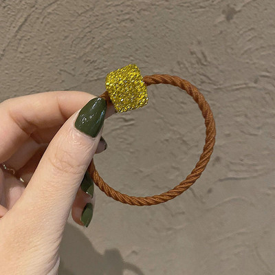 Svjetlucavi vještački dijamant Uže za kosu Dodaci za kosu za žene Djevojke Kravate Škrutle Držač Ins Ring Jednostavne gumene elastične trake za kosu