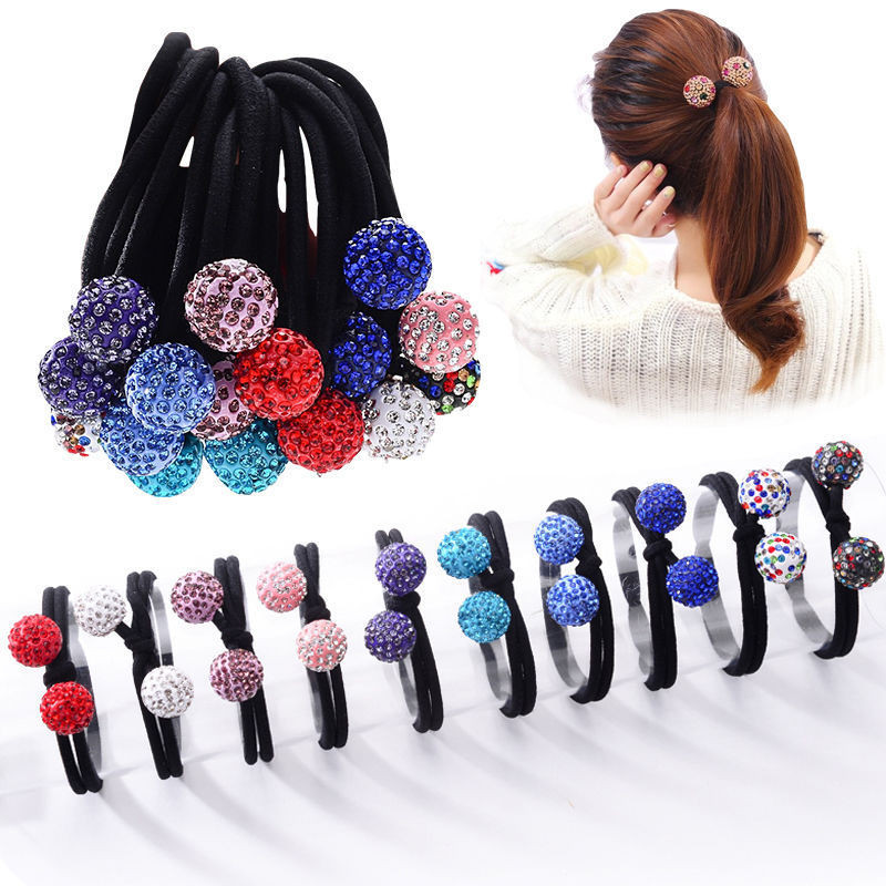Svjetlucavi vještački dijamant Uže za kosu Dodaci za kosu za žene Djevojke Kravate Škrutle Držač Ins Ring Jednostavne gumene elastične trake za kosu