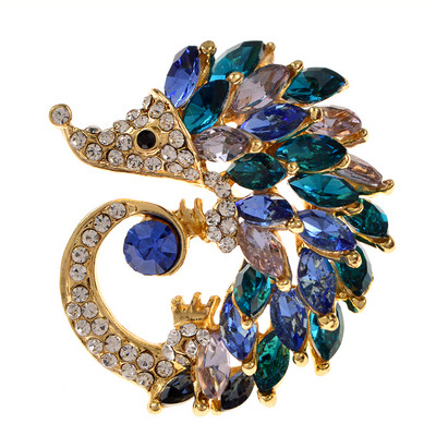 CINDY XIANG Slatki broš u obliku ježa, modni broševi sa kamenčićima za žene, kristalni životinjski nakit, smiješni dodaci za zimski dizajn