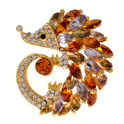 CINDY XIANG Slatki broš u obliku ježa, modni broševi sa kamenčićima za žene, kristalni životinjski nakit, smiješni dodaci za zimski dizajn