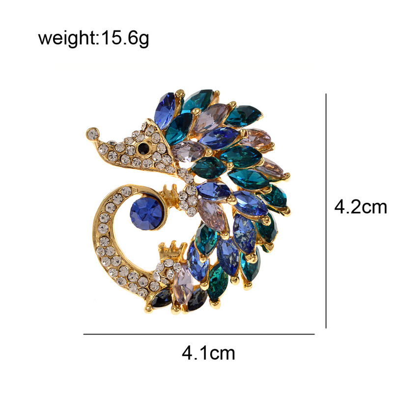 CINDY XIANG Slatki broš u obliku ježa, modni broševi sa kamenčićima za žene, kristalni životinjski nakit, smiješni dodaci za zimski dizajn