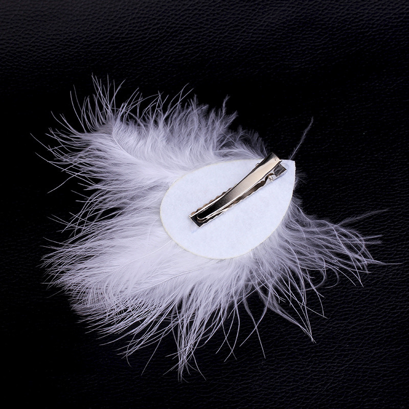 Ace de păr cu pene albe de modă Bijuterii pentru păr Nuntă de aur Accesorii pentru păr de mireasă Decor pentru căciulă Agrafe de păr pentru femei fete