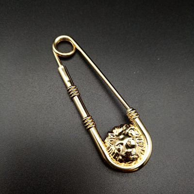 Artefact de închidere în talie, aliaj de modă, broșă cu cap de leu, temperament, pin, imitație, broșă U, îmbrăcăminte de personalitate