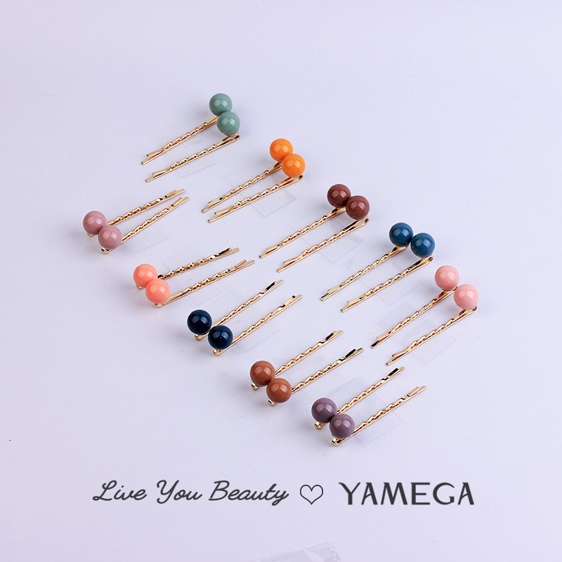YAMEGA 2 buc. Lot Nouă Agrafă de păr Perla Coreeană Agrafe de păr din metal auriu Piesă simplă pentru cap Accesorii pentru bijuterii de păr Ace de păr pentru femei