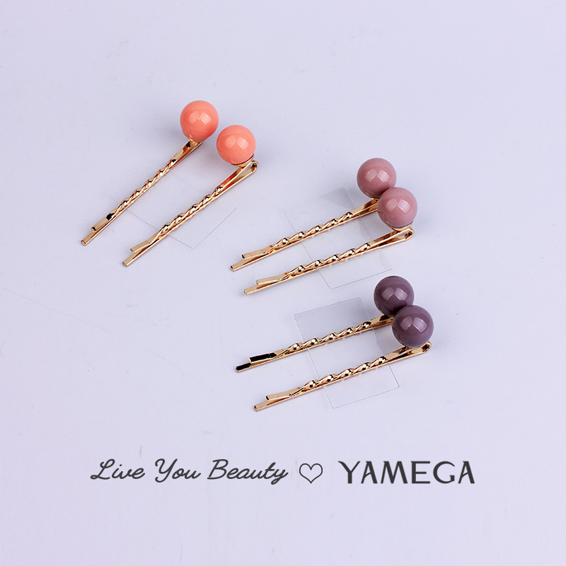YAMEGA 2 buc. Lot Nouă Agrafă de păr Perla Coreeană Agrafe de păr din metal auriu Piesă simplă pentru cap Accesorii pentru bijuterii de păr Ace de păr pentru femei