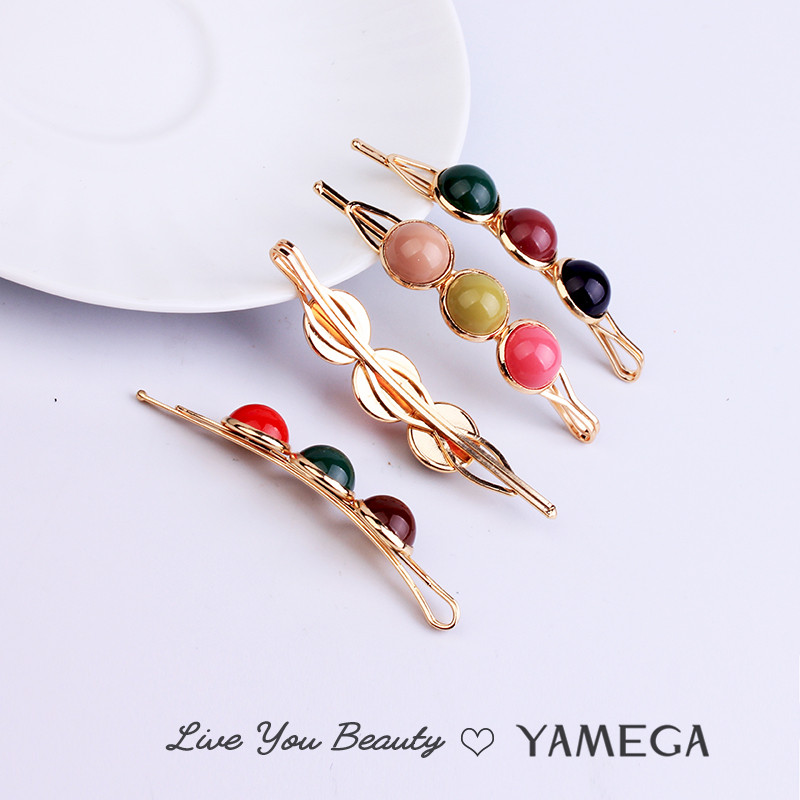 Agrafe de păr de aur de modă Agrafe de păr Barrette Cabinet Beadrd Ace de păr pentru femei Fete Ornamente cleme de păr Bijuterii de păr