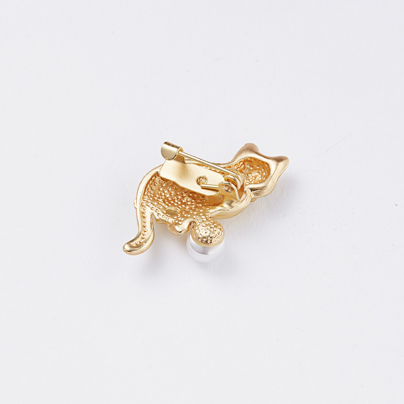 RINHOO drăguț de culoare aurie vopsea email vopsea pisici broșe pentru femei perla animale broșă pin design moda petrecere ocazional bijuterii cadouri