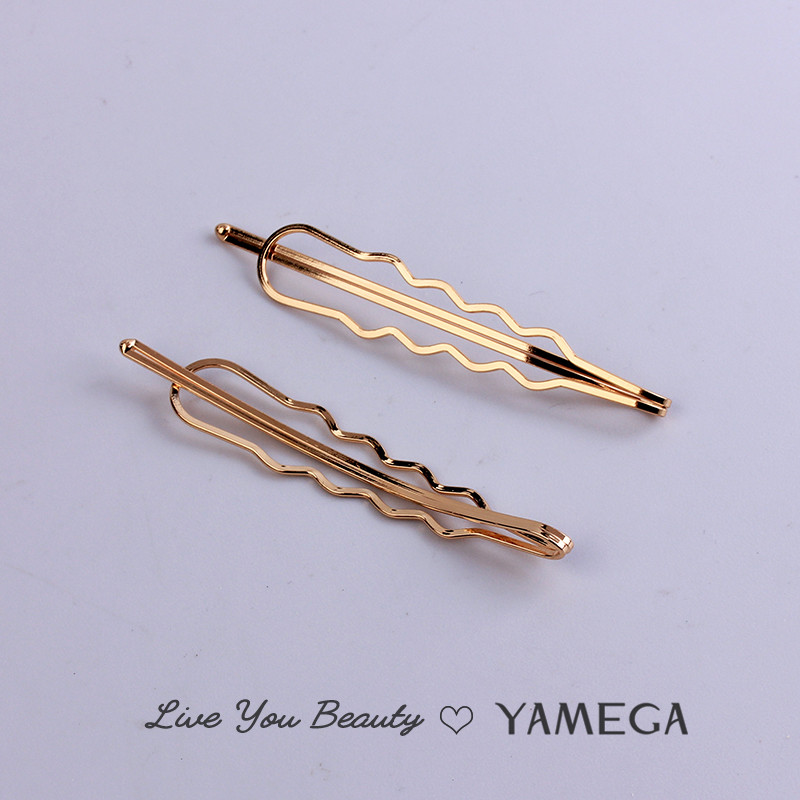2 db/Pár Női Hajcsat Hajtűk Arany Fém Barrettes Bobby Pins Hajfogantyú Fejdísz Hajcsat Hajkiegészítők Styling Tool