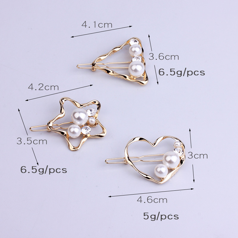 Acele de păr noi, accesorii de păr, bijuterii, stea de nuntă, inimă, triunghi geometric, agrafe de păr de aur, ace pentru căciulă pentru femei, fete