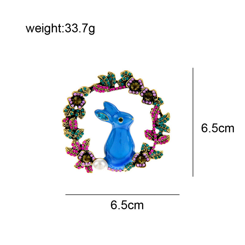 CINDY XIANG Broșe mari, drăguț, iepure pentru femei, cu stras, cu flori de email, pentru animale, 2 culori disponibile, bijuterii frumoase