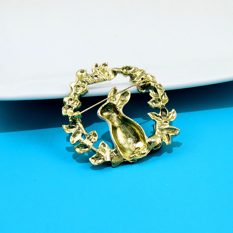 CINDY XIANG Broșe mari, drăguț, iepure pentru femei, cu stras, cu flori de email, pentru animale, 2 culori disponibile, bijuterii frumoase