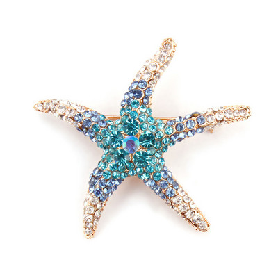 WYBU Cea mai nouă broșă de stea de mare Cadouri pentru femei Bling strass Charm Broșă Hijab Ace haine Bijuterii Ace Broșă de lux