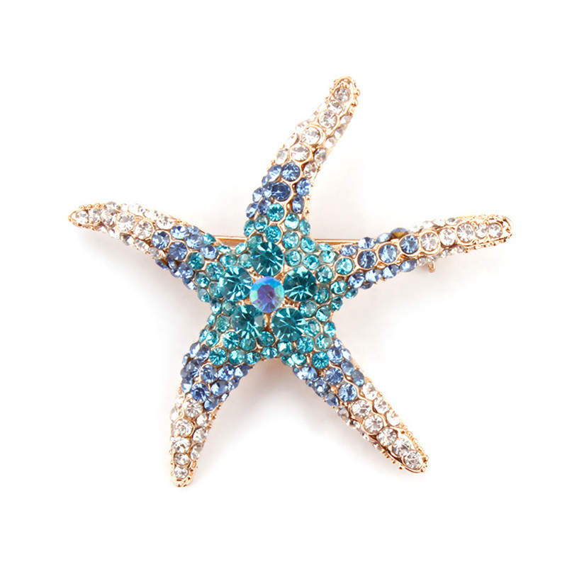 WYBU Cea mai nouă broșă de stea de mare Cadouri pentru femei Bling strass Charm Broșă Hijab Ace haine Bijuterii Ace Broșă de lux