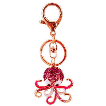 Creative Marine Animals Series Rhinestone Keychain Mermaid Little Turtle Dolphin Octopus Keychain Θηλυκή τσάντα μενταγιόν μεταλλικό