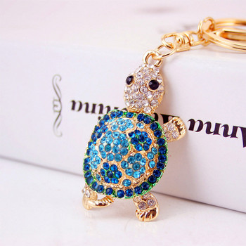 Creative Marine Animals Series Rhinestone Keychain Mermaid Little Turtle Dolphin Octopus Keychain Θηλυκή τσάντα μενταγιόν μεταλλικό