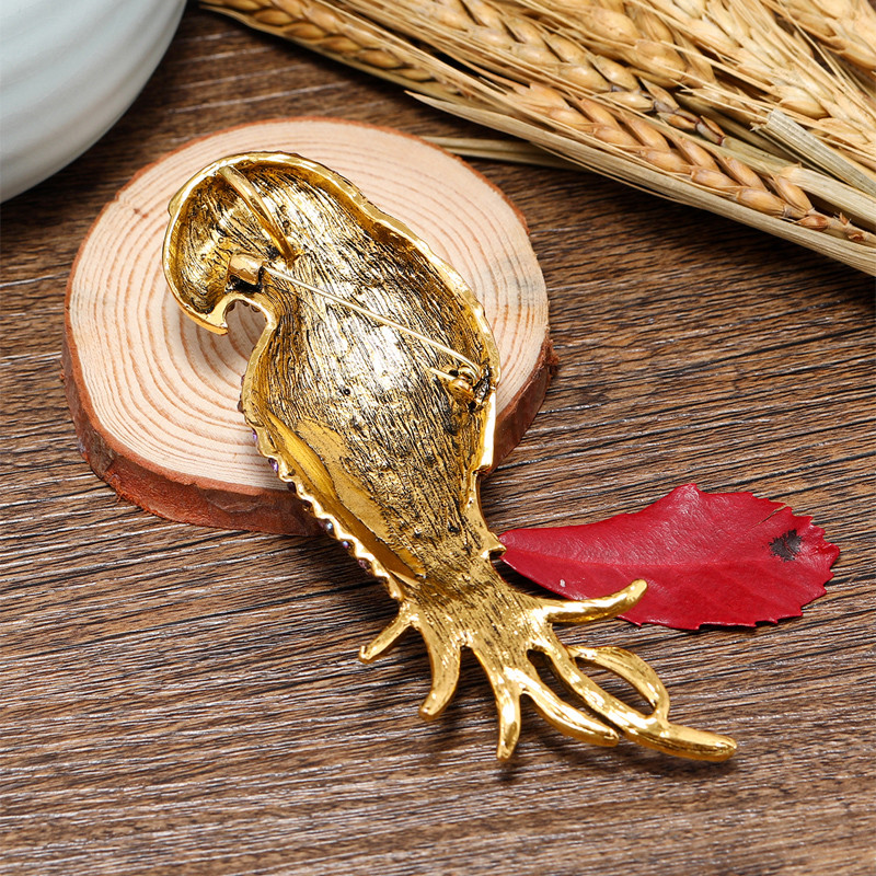 Broșă de papagal cu strass colorat Morkopela pentru femei, broșă de păsări, email, de epocă, bijuterii, accesorii pentru ace de haine