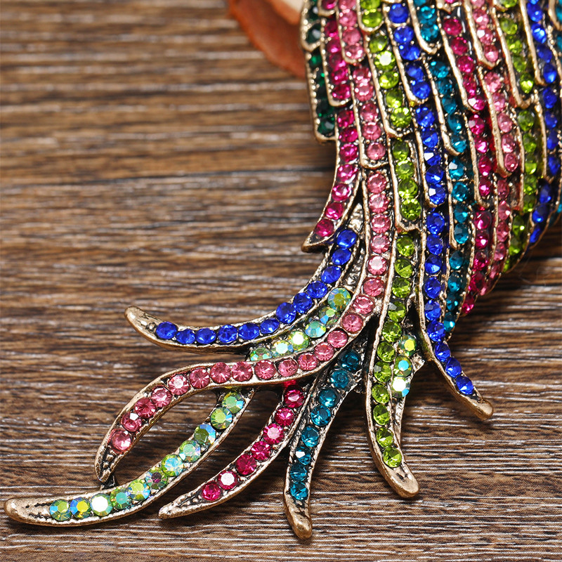 Broșă de papagal cu strass colorat Morkopela pentru femei, broșă de păsări, email, de epocă, bijuterii, accesorii pentru ace de haine