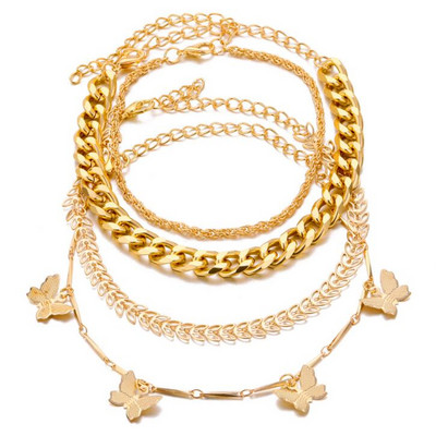 DIEZI 2021, nou, epocă, simplă, culoare aurie, cu lanț de zale cu șarpe, gleznă, femei, fete, picior boem, gleznă, brățară, bijuterii de plajă