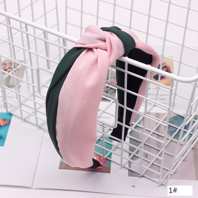 Benzi de păr înnodate din țesătură de culoare dublă la modă Accesorii de păr pentru femei Benzi pentru cap pentru machiaj lat pentru sport Bentita pentru spălarea feței cu ridicata