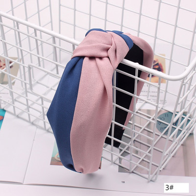 Benzi de păr înnodate din țesătură de culoare dublă la modă Accesorii de păr pentru femei Benzi pentru cap pentru machiaj lat pentru sport Bentita pentru spălarea feței cu ridicata