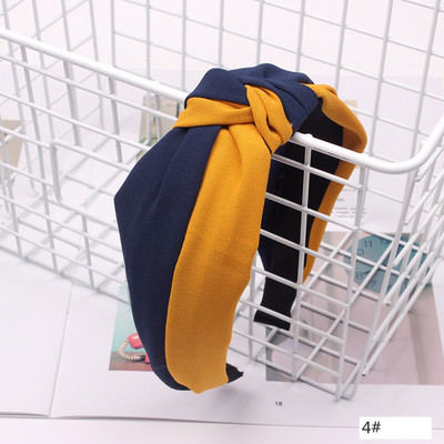 Benzi de păr înnodate din țesătură de culoare dublă la modă Accesorii de păr pentru femei Benzi pentru cap pentru machiaj lat pentru sport Bentita pentru spălarea feței cu ridicata