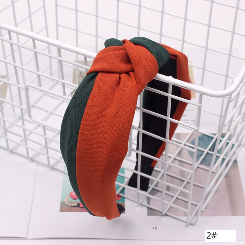 Benzi de păr înnodate din țesătură de culoare dublă la modă Accesorii de păr pentru femei Benzi pentru cap pentru machiaj lat pentru sport Bentita pentru spălarea feței cu ridicata