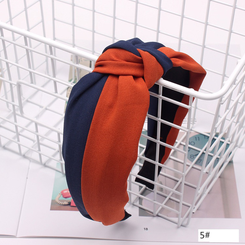 Benzi de păr înnodate din țesătură de culoare dublă la modă Accesorii de păr pentru femei Benzi pentru cap pentru machiaj lat pentru sport Bentita pentru spălarea feței cu ridicata