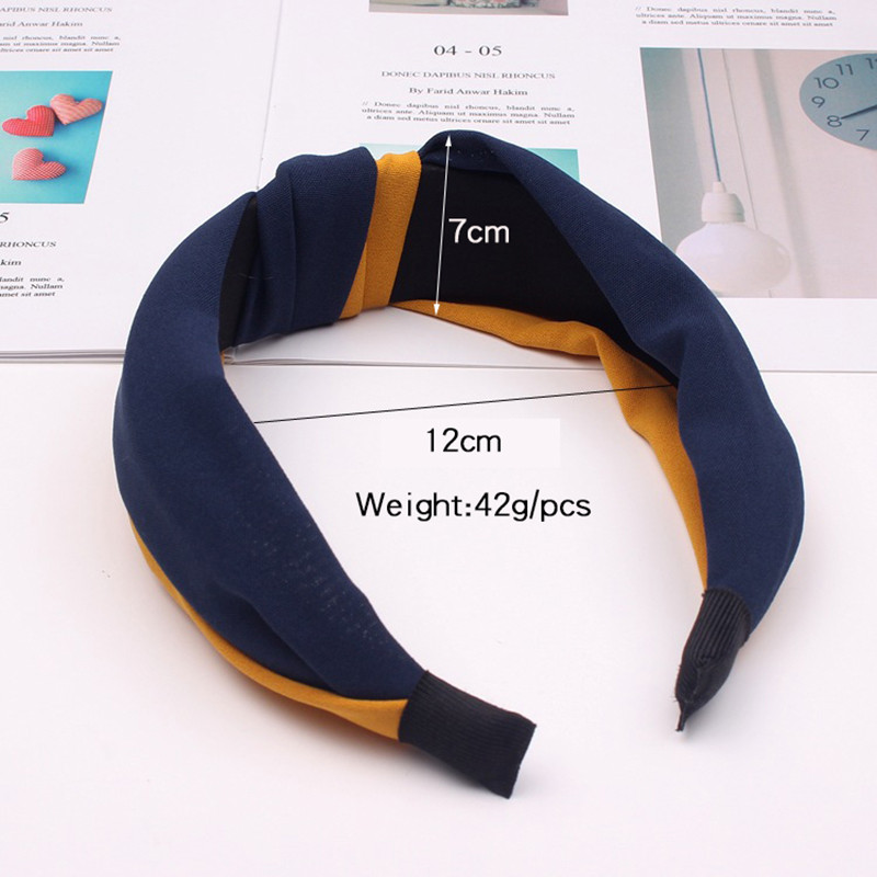 Benzi de păr înnodate din țesătură de culoare dublă la modă Accesorii de păr pentru femei Benzi pentru cap pentru machiaj lat pentru sport Bentita pentru spălarea feței cu ridicata