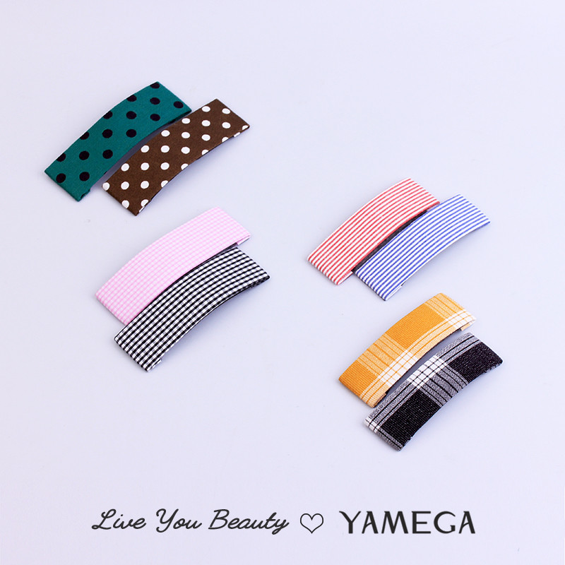 Agrafe de păr din stofă cu punct de undă simplu BB Clips de păr Chambray Barrette Plaid Piese pentru cap pentru femei fete Accesorii pentru toaletă Bijuterii